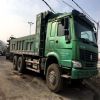 6x4 green used howo dump truck